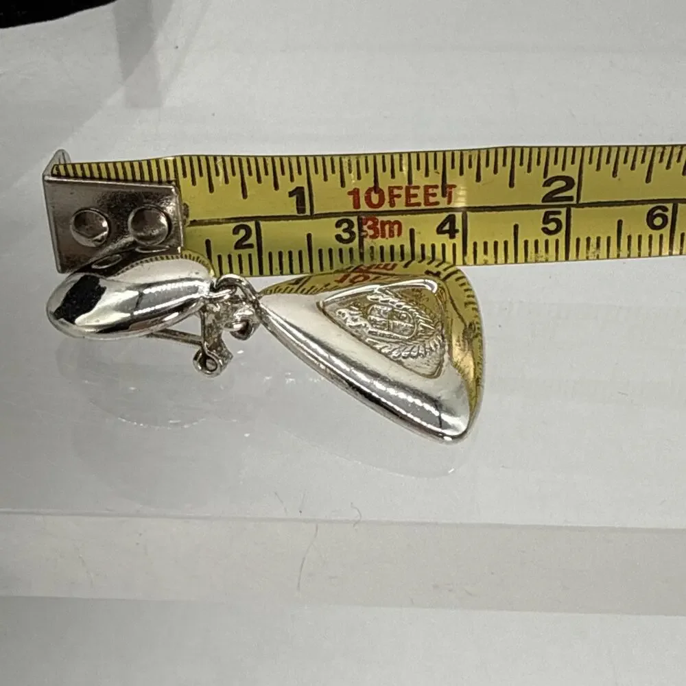 Vintage Liz Claiborne XCI Clip-on Dangle Earrings Silver from the 1990s SKU0101